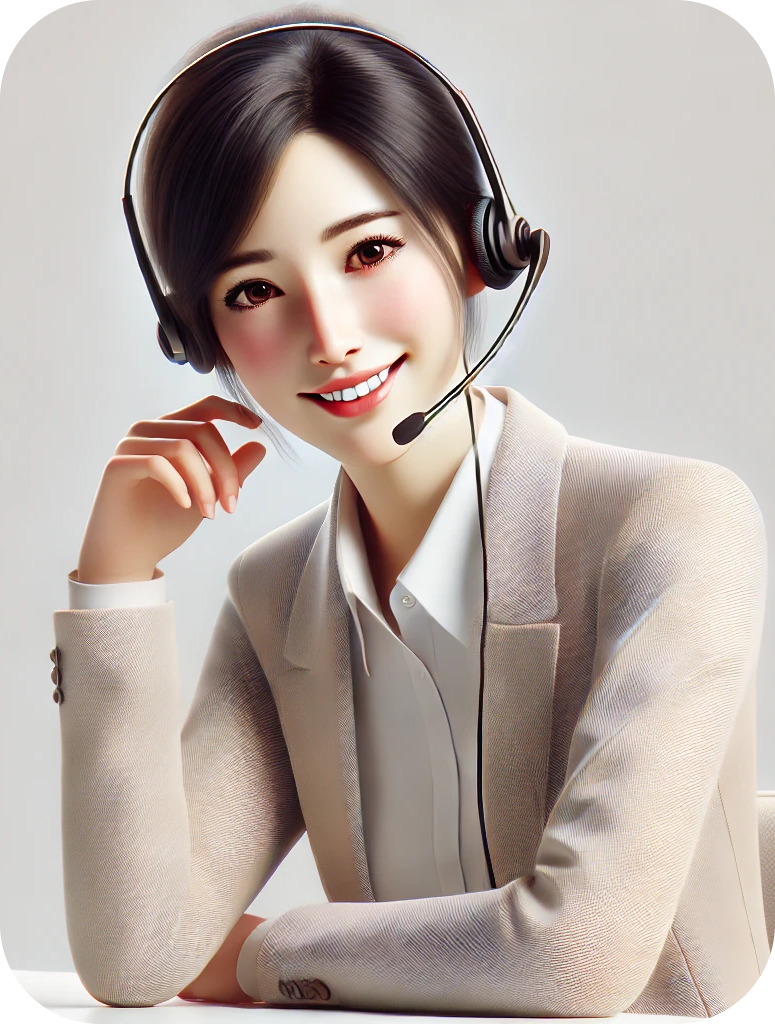 DALL·E 2025-01-06 14.42.20 - A photorealistic image of a friendly and professional human-like AI agent named Vicky, with a warm smile and wearing a modern business outfit, sitting 1