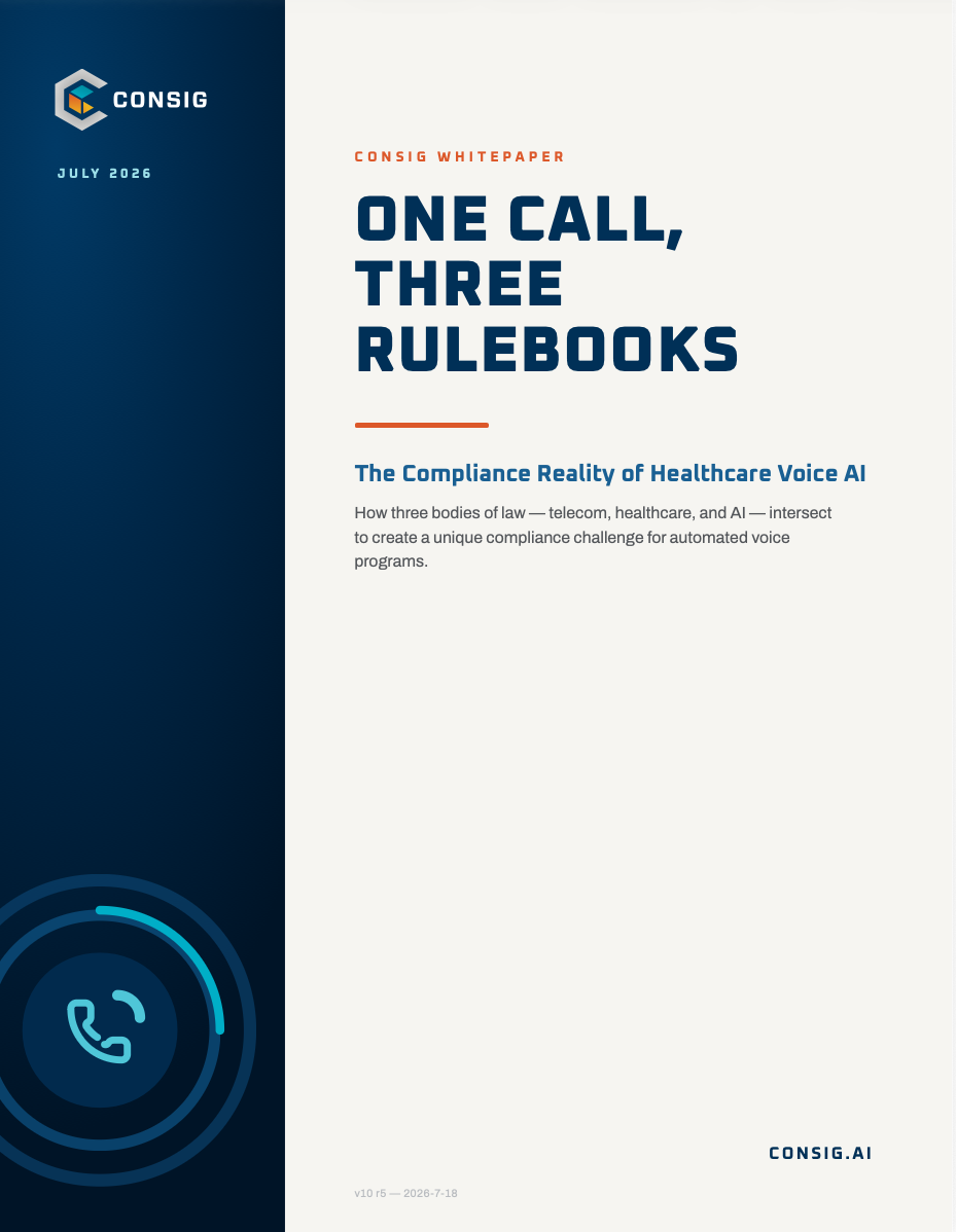 One Call, Three Rulebooks — Consig Whitepaper