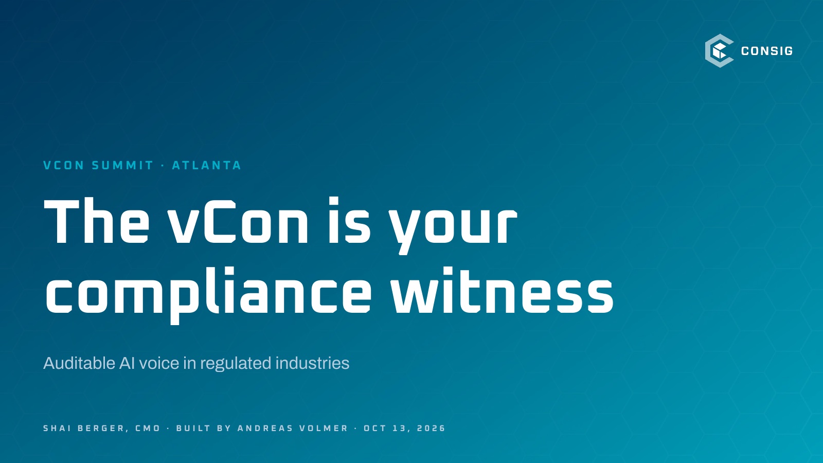 The vCon Is Your Compliance Witness: Notes From My vCon Summit Talk